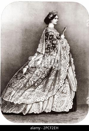 1863 CA , AUTRICHE : la princesse CHARLOTTE Archiduchesse d'AUTRICHE ( 1840 - 1927 ), née Charlotte de Belgique, impératrice du Mexique de 1863 à , fut la conspira de l'empereur Maximilian I du Mexique, Archiduke d'Autriche ( 1832 - 1867 ) . Charlotte était la seule fille du roi Léopold I , roi des Belges (1790 - 1865) par sa seconde femme, Louise-Marie, princesse de France (1812 - 1850). Charlotte avait trois frères: Louis-Philippe, qui mourut à l'enfance, Léopold, qui à la mort de leur père devint Léopold II de Belgique et Philippe, comte de Flandre. Elle a également été une première cousine à la fois que Banque D'Images