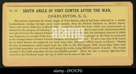 Angle sud du fort Sumter après la guerre, Charleston, Caroline du Sud. The Robin G. Stanford Collection, Digitized 2015 financement du Centre pour la photographie de guerre civile. États-Unis, Histoire, Guerre civile, 1861-1865, Caroline du Sud, Charleston Banque D'Images