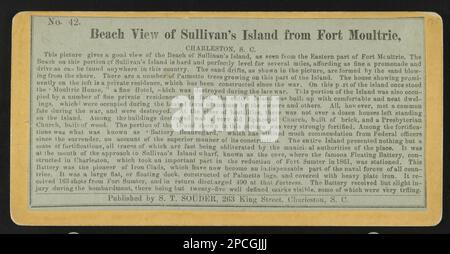 Vue sur la plage de l'île Sullivan depuis fort Moltrie, Charleston, Caroline du Sud. The Robin G. Stanford Collection, Digitized 2015 financement du Centre pour la photographie de guerre civile. États-Unis, Histoire, Guerre civile, 1861-1865, Caroline du Sud, Charleston Banque D'Images