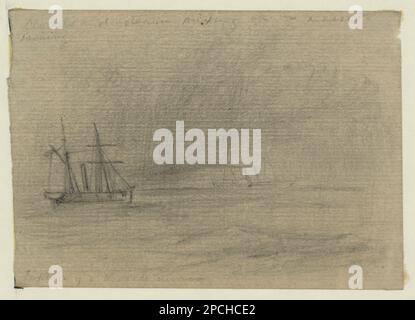 Capture d'un bloc de blocage. Morgan collection de dessins de la guerre civile. Blocage en cours d'exécution, 1860-1870, captures, 1860-1870, navires, 1860-1870, États-Unis, Histoire, Guerre civile, 1861-1865, Opérations navales, États-Unis Banque D'Images