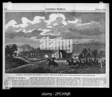 Département de Sherman - engagement à Snake Creek Gap, Géorgie / d'un croquis de Theodore R. Davis.. Titre de l'article, Illus. Dans: Harper's Weekly, v. 8, no 388 (1864 4 juin), p. 364. Campaigns & Battles, Géorgie, 1860-1870, États-Unis, Histoire, Guerre civile, 1861-1865, campagnes et batailles. Banque D'Images
