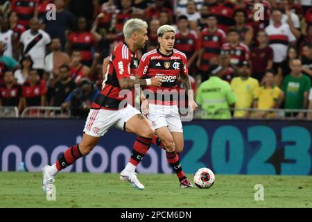 Rio de Janeiro, Brésil, 13th mars 2023. Pedro de Flamengo pendant le match entre Flamengo et Vasco da Gama, pour le championnat Carioca 2023, au stade Maracana, à Rio de Janeiro sur 13 mars. Photo: Marcello Dias/DiaEsportivo/Alamy Live News Banque D'Images