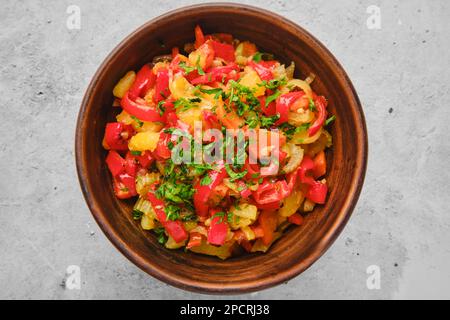 Vue de dessus du ragoût de légumes Banque D'Images