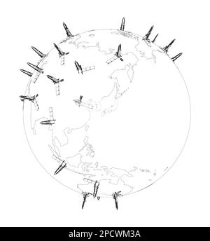 Plates-formes pétrolières sur Terre Banque D'Images