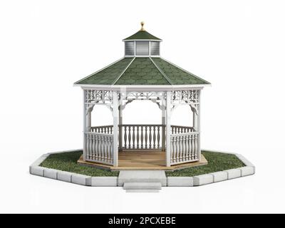 Pavillon isolé sur fond blanc. 3D illustration. Banque D'Images