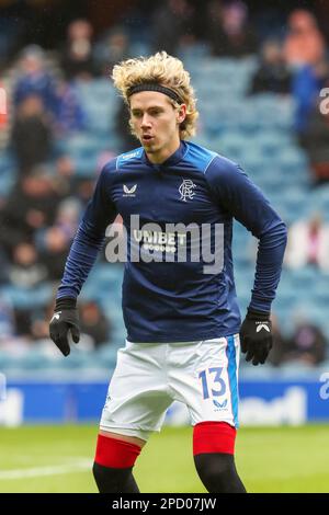 Todd Cantwell, joueur de football professionnel, photographié lors d'une séance d'entraînement pour le FC Rangers à Ibrox, Glasgow, Écosse, Royaume-Uni Banque D'Images