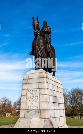 Statue de Robert Bruce à la bataille de Bannockburn Experience dans la ville de Stirling en Écosse Banque D'Images