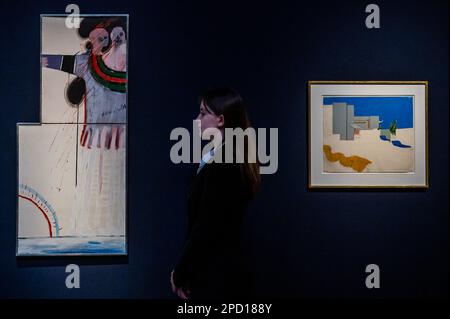 Londres, Royaume-Uni. 14th mars 2023. DAVID HOCKNEY, O.M., C.H., R.A., détail d'une image que j'avais l'intention de peindre en juillet 1989, peint en 1961. Estimation: GBP 300 000 - GBP 500 000 avec son travail Los Angeles, est £100 000-150 000 - Aperçu de Christie's Modern British and Irish Art Evening sale. La vente a lieu le 21 mars. Crédit : Guy Bell/Alay Live News Banque D'Images