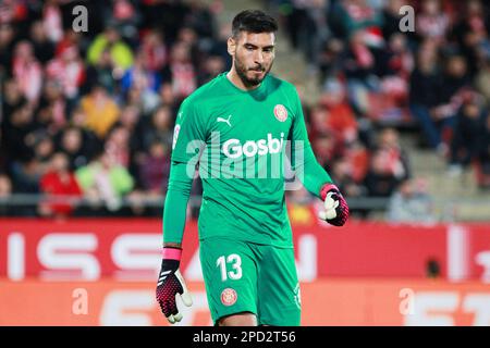 Paulo Gazzaniga de Gérone pendant le championnat d'Espagne la Ligue football match entre le FC de Gérone et l'Atlético de Madrid sur 13 mars 2023 au stade de Montilivi à Gérone, Espagne - photo: Irina R Hipolito/DPPI/LiveMedia Banque D'Images