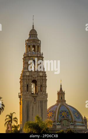 Old Globe Theatre à Balboa Park Californie au coucher du soleil Banque D'Images