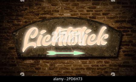 Signe avec le chemin direct vers le rayon de l'espoir Banque D'Images