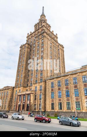 Le bâtiment de l'Académie lettone des sciences à Riga, en Lettonie Banque D'Images