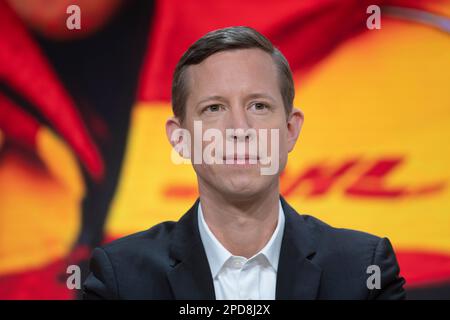 Troisdorf, Allemagne. 09th mars 2023. Thomas OGILVIE, membre de la direction, Conférence de presse annuelle du Groupe Deutsche Post DHL à Bonn/Troisdorf sur 9 mars 2023. Credit: dpa/Alay Live News Banque D'Images