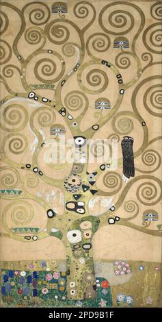 Neuf caricatures pour l'exécution d'un Frieze pour la salle à manger de la maison Stoclet à Bruxelles : partie 4, partie de l'arbre de vie 1910–1911 par Gustav Klimt Banque D'Images