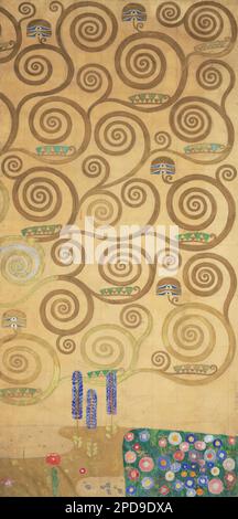 Neuf caricatures pour l'exécution d'un Frieze pour la salle à manger de la maison Stoclet à Bruxelles : partie 7, partie de l'arbre de vie 1910–1911 par Gustav Klimt Banque D'Images