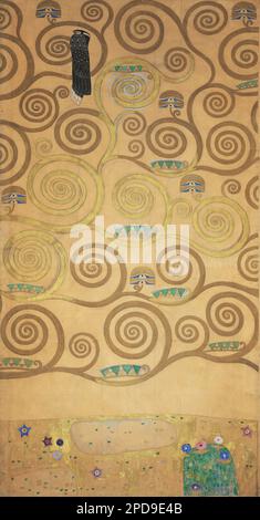 Neuf caricatures pour l'exécution d'un Frieze pour la salle à manger de la maison Stoclet à Bruxelles : partie 5, partie de l'arbre de vie 1910–1911 par Gustav Klimt Banque D'Images