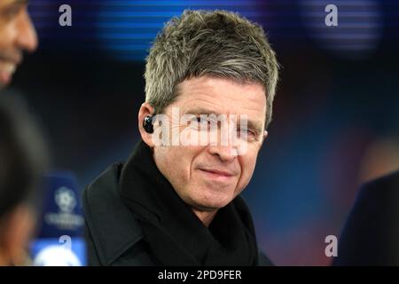 Noel Gallagher s'est exprimé auprès de CBS avant la manche de la Ligue des champions de l'UEFA lors du match de la deuxième manche de l'Etihad Stadium, Manchester. Date de la photo: Mardi 14 mars 2023. Banque D'Images