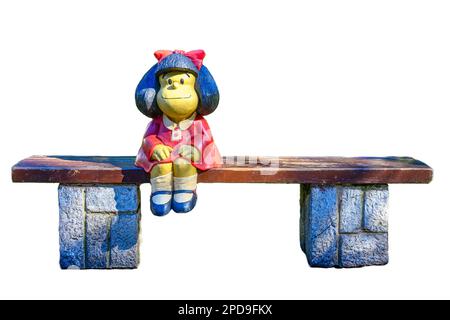 Oviedo, Asturies, Espagne : sculpture de Mafalda par Pablo Irrgang dans le parc de San Francisco. Banque D'Images