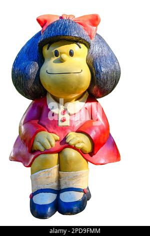 Oviedo, Asturies, Espagne : sculpture de Mafalda par Pablo Irrgang dans le parc de San Francisco. Banque D'Images