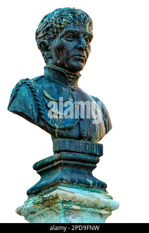 Oviedo, Asturies, Espagne: Buste de sculpture de Rafael del Riego Banque D'Images