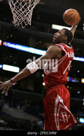 Western player Tracy McGrady of the Houston Rockets dunks a basket during  the NBA All-Star basketball game in Las Vegas on Sunday, Feb. 18, 2007. The  Western Conference defeated the East 153-132. (