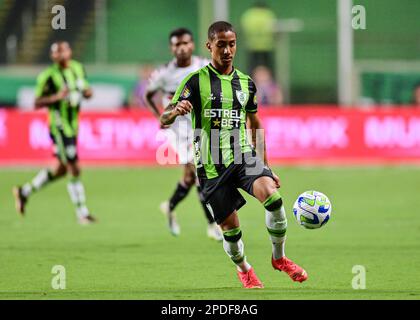 Belo Horizonte, Brésil, 14th mars 2023. Arthur of America Mineiro, pendant le match entre America Mineiro et Santa Cruz, pour la coupe du Brésil 2023, au stade Arena Independencia, à Belo Horizonte sur 14 mars. Photo: Gledston Tavares/ DiaEsportivo/Alamy Live News Banque D'Images
