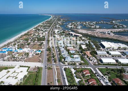 Vue aérienne de Boca Grande Florida USA. Mars 2023. Banque D'Images