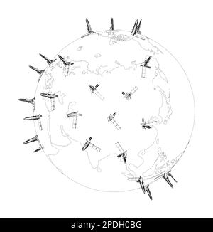 Plates-formes pétrolières sur Terre Banque D'Images