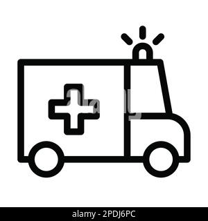 Icône ambulance Vector Thick Line pour usage personnel et commercial. Banque D'Images