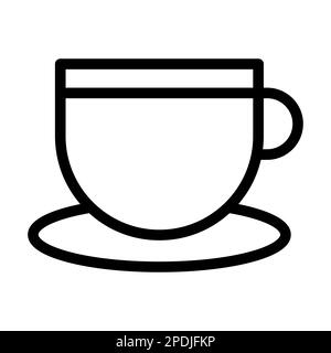 Symbole de ligne épaisse Vector pour tasse à thé pour usage personnel et commercial. Banque D'Images