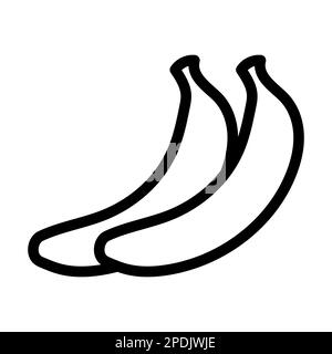 Icône banane Vector Thick Line pour usage personnel et commercial. Banque D'Images