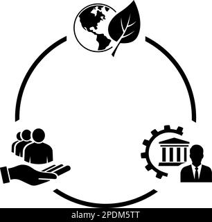 La conservation de l'environnement comme concept de principes ESG sous forme d'icônes vectorielles Illustration de Vecteur