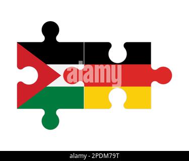 Puzzle connecté des drapeaux de la Palestine et de l'Allemagne, vecteur Illustration de Vecteur