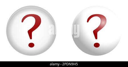 Symbole de point d'interrogation rouge dans une sphère blanche ou un cercle de 3D Illustration de Vecteur