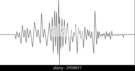 Illustration d'un sismogramme de tremblement de terre ou d'une onde de volume sonore Illustration de Vecteur