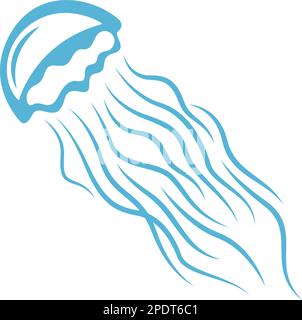 Illustration du logo de l'icône Jellyfish Illustration de Vecteur