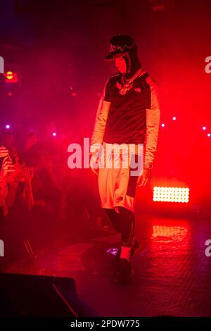 Le chanteur italien de rap/hip hop Shiva lors du concert Milano Demons ...