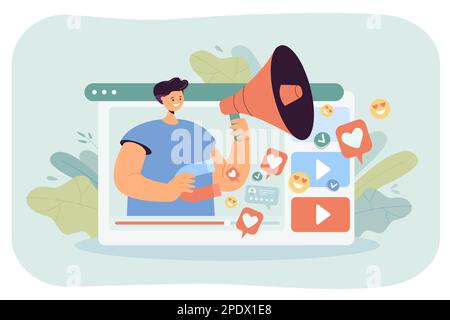 SEO Manager attirer l'attention des clients dans la vidéo virale Illustration de Vecteur
