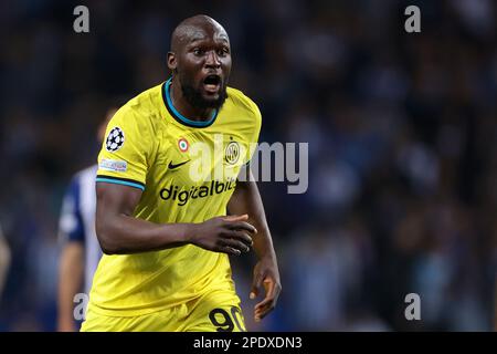 Porto, Portugal. 14th mars 2023. Romelu Lukaku du FC Internazionale réagit lors du match de la Ligue des champions de l'UEFA à l'Estadio do Dragao, Porto. Crédit photo à lire: Jonathan Moscrop/Sportimage crédit: Sportimage/Alay Live News Banque D'Images