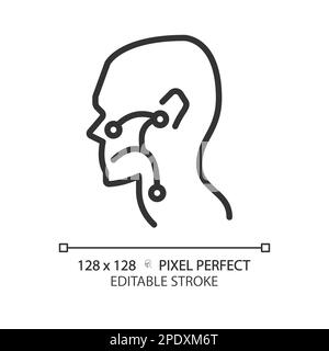 Icône linéaire parfaite pour les oreilles, le nez et la gorge Illustration de Vecteur