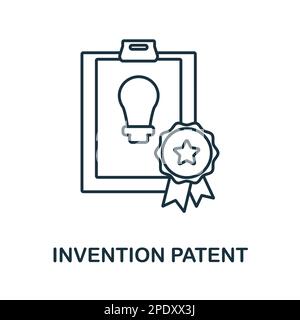 Icône de contour du brevet d'invention. Monochrome simple invention icône de ligne de brevet pour modèles, web design et infographies Illustration de Vecteur