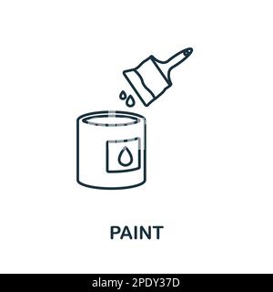 Icône de ligne de pinceau. Elément simple de la collection construction. Icône de contour de forme de peinture créative pour la conception Web, les modèles, les infographies et plus encore Illustration de Vecteur