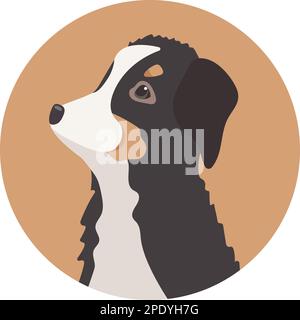 Avatar de chien de montagne Bernois vectoriel. Mignon animal de compagnie de dessin animé. Animal domestique Illustration de Vecteur