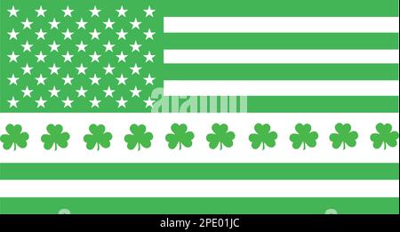 DRAPEAU vert AMÉRICAIN. Drapeau des États-Unis aux couleurs de St. Le jour de Patrick Illustration de Vecteur