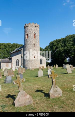 Église de la tour ronde de St Margare, Burnham Norton, Norfolk, Angleterre Banque D'Images