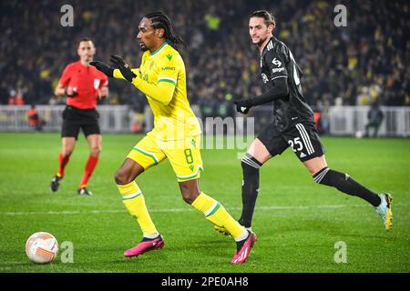 Samuel MOUTOUSSAMY de Nantes et Adrien RABIOT de Juventus pendant la Ligue Europa de l'UEFA, Play-off, match de football de 2nd jambes entre le FC Nantes et le FC Juventus sur 23 février 2023 au stade de la Beaujoire à Nantes, France - photo Matthieu Mirville / DPPI Banque D'Images