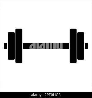 Dumbbbbell pour la salle de gym, style tendance simple plat noir couleur vecteur illustration objet graphique, clip art. Conception saine et solide d'idée de corps. Illustration de Vecteur