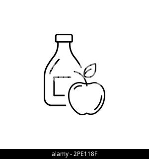 Cuisine icône vinaigre de pomme. Contour cuisine pomme vinaigre vector icône pour la conception de Web isolé sur fond blanc Illustration de Vecteur