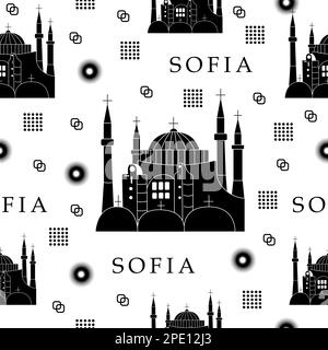 Sofia, motif noir et blanc sans couture Illustration de Vecteur