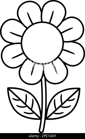 Livre de coloriage pour enfants. Illustration vectorielle d'une fleur dans un style de dessin animé Illustration de Vecteur